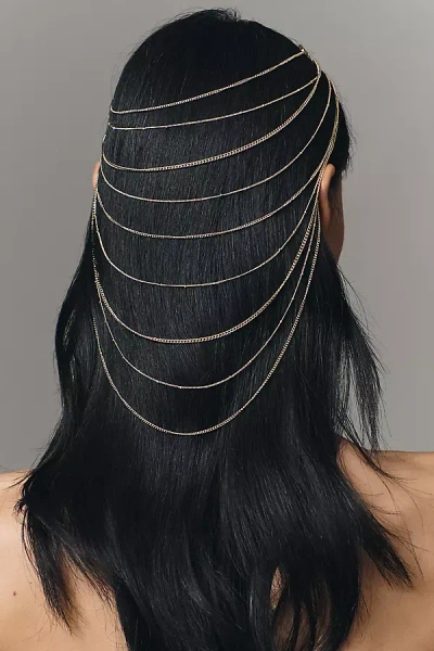 By Anthropologie Large Metal Chain Brooch In Gold