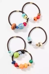 By Anthropologie Large Mixed Beaded Hair Ties, Set Of 5