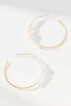 By Anthropologie Small Pearl Hoop Earrings In Gold