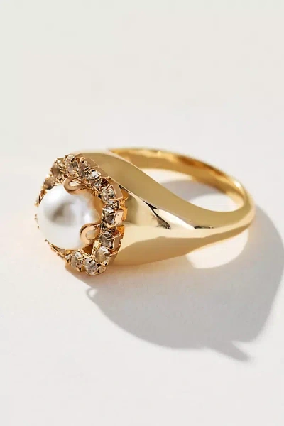 By Anthropologie Large Stone Ring In Gold