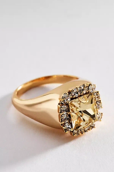 By Anthropologie Large Stone Ring In Gold