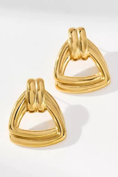 By Anthropologie Large Triangle Post Earrings In Gold