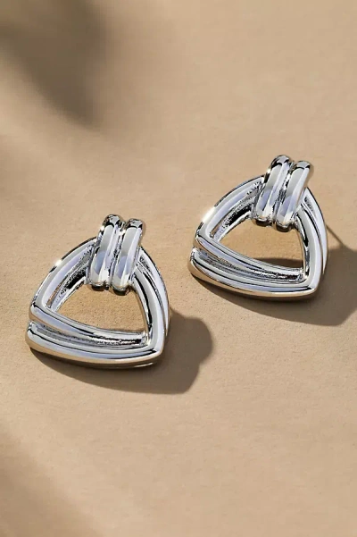 By Anthropologie Large Triangle Post Earrings In Silver