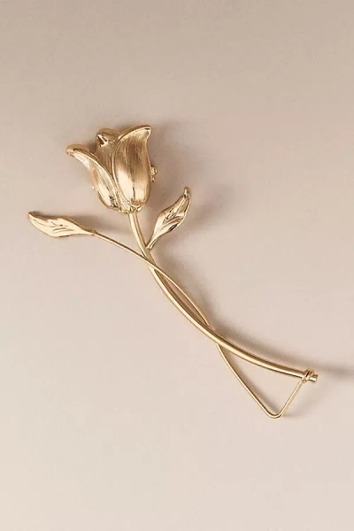 By Anthropologie Last Rose Brooch In Gold