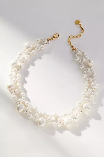 By Anthropologie Layered Assorted Pearl Necklace In White