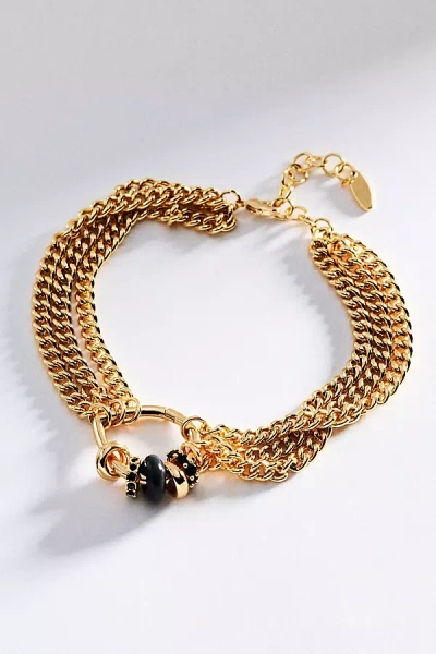 By Anthropologie Layered Chain O-ring Bracelet In Gold