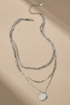 By Anthropologie Layered Coin Charm Necklace In Silver