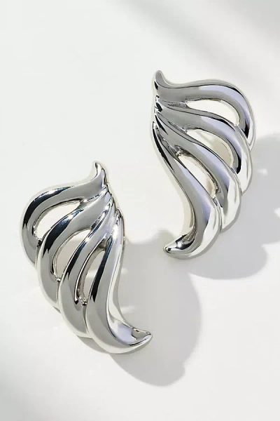 By Anthropologie Layered Curve Earrings In Silver