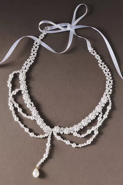 By Anthropologie Layered Freshwater Pearl Choker In White