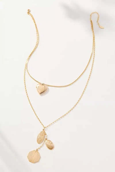 By Anthropologie Layered Heart Charm Necklace In Gold