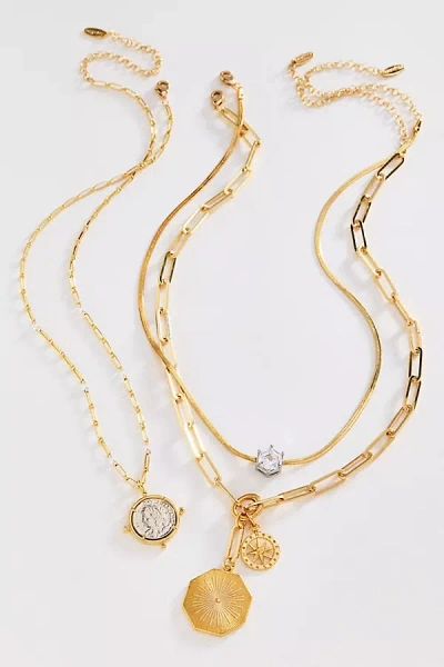 By Anthropologie Layered Necklaces Set In Gold