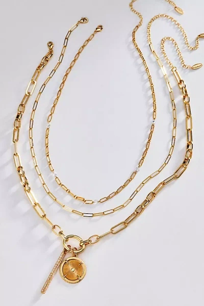 By Anthropologie Layered Necklaces Set In Gold