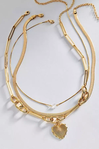 By Anthropologie Layered Necklaces Set In Gold
