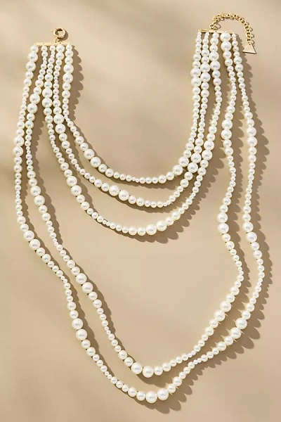 By Anthropologie Layered Pearl Necklace In White