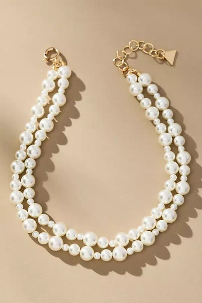 By Anthropologie Layered Pearl Necklace In White