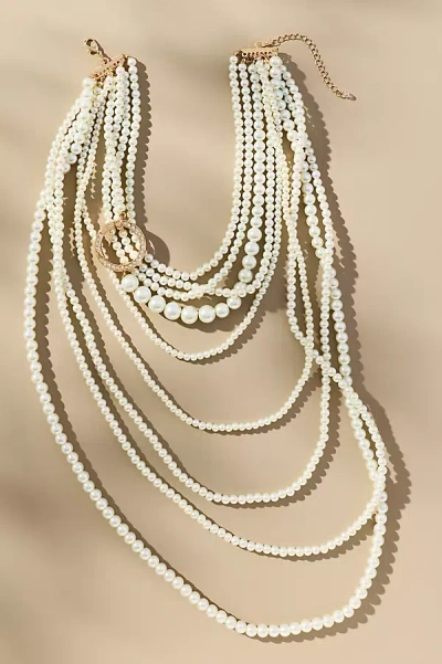 By Anthropologie Layered Pearl Necklace In White