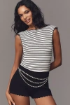 By Anthropologie Layered Rhinestone Chain Belt