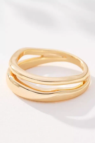 By Anthropologie Layered Stacking Ring In Gold