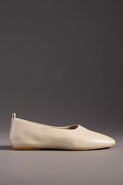By Anthropologie Leather Glove Ballet Flats In White