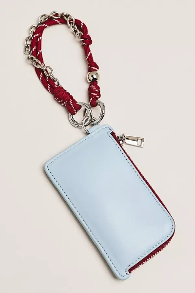By Anthropologie Leather L-zip Card Case In Blue