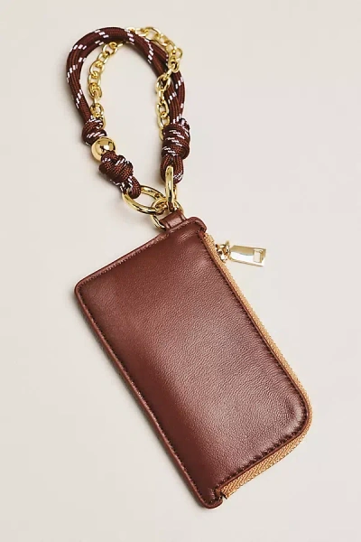 By Anthropologie Leather L-zip Card Case In Brown