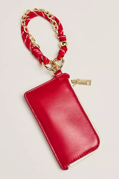 By Anthropologie Leather L-zip Card Case In Red