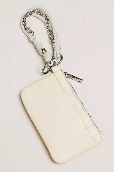 By Anthropologie Leather Slim Corded Wristlet In Neutral