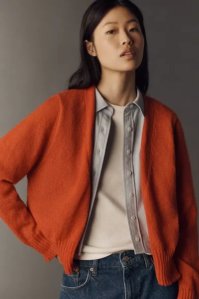 By Anthropologie Lightweight Open Cardigan Sweater In Orange