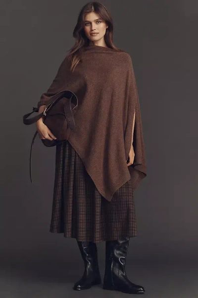 By Anthropologie Lightweight Shimmer Knit Poncho In Brown