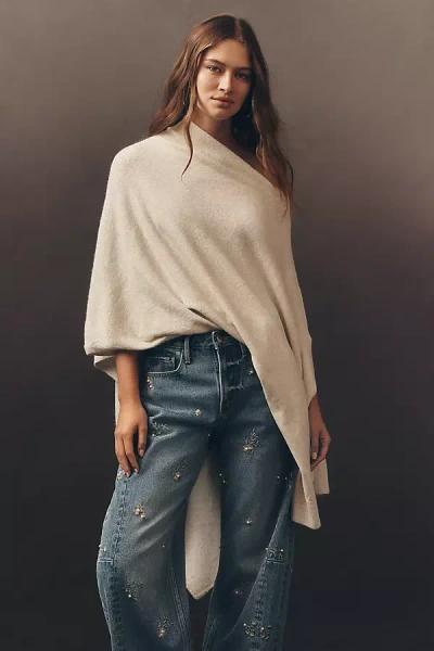 By Anthropologie Lightweight Shimmer Knit Poncho In Gold
