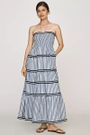 By Anthropologie Linen Cotton Halter Midi Dress In Brown