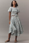 By Anthropologie Linen Midi Skirt