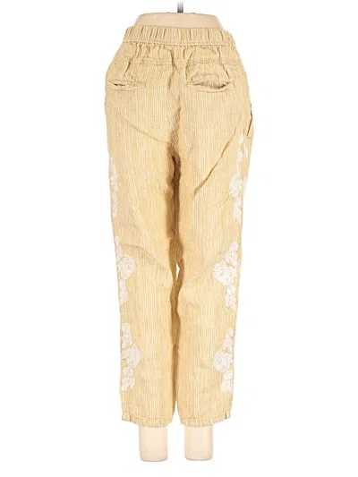Pre-owned By Anthropologie Linen Pants In Gold