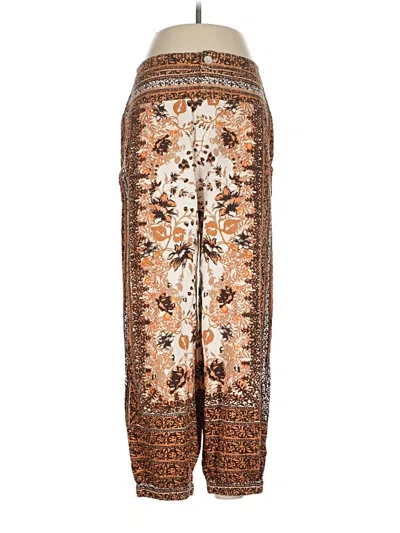 Pre-owned By Anthropologie Linen Pants In Gold