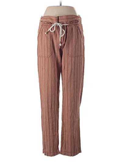 Pre-owned By Anthropologie Linen Pants In Orange