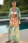 By Anthropologie Linen Wide-leg Pants In Blue