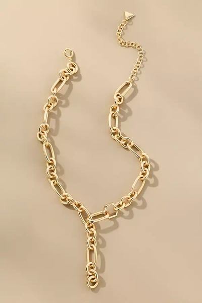 By Anthropologie Linked & Locked Chain Necklace In Gold