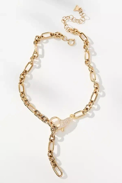 By Anthropologie Linked & Locked Necklace In Gold