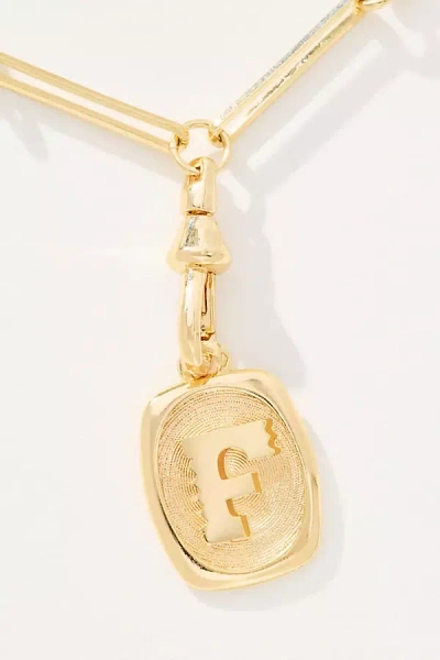 By Anthropologie Linked Chain Monogram Pendant Necklace
