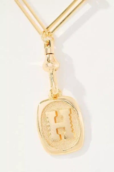 By Anthropologie Linked Chain Monogram Pendant Necklace