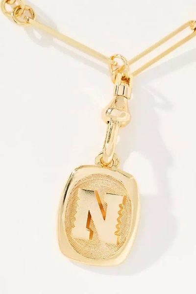 By Anthropologie Linked Chain Monogram Pendant Necklace
