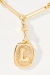 By Anthropologie Linked Chain Monogram Pendant Necklace