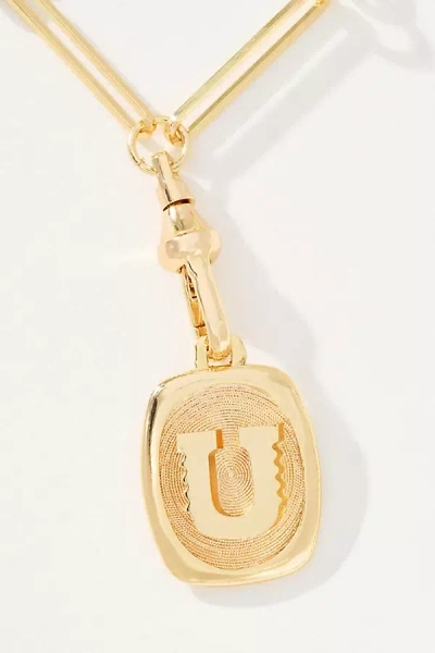 By Anthropologie Linked Chain Monogram Pendant Necklace