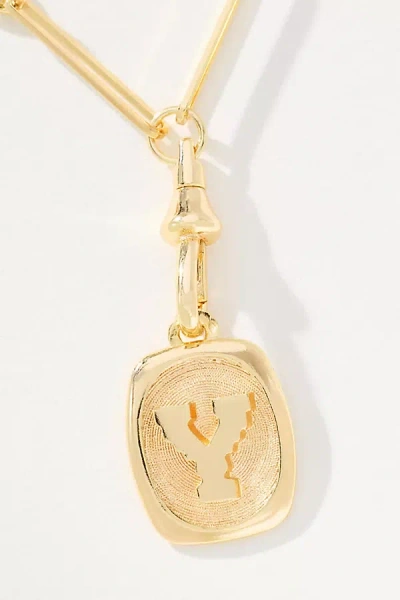 By Anthropologie Linked Chain Monogram Pendant Necklace