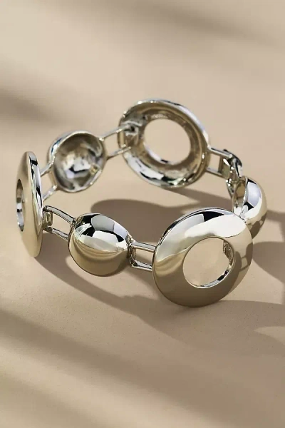 By Anthropologie Linked Circles Bracelet In Silver