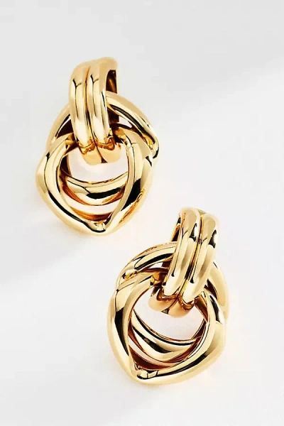 By Anthropologie Linked Knot Earrings In Gold
