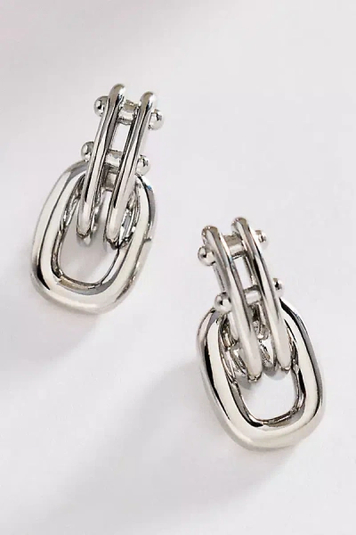 By Anthropologie Linked Metal Earrings In Silver