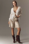 By Anthropologie Liquid Shine Bermuda Shorts In Gray