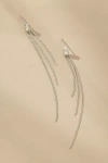 By Anthropologie Long Chain Tassel Drop Earrings In Silver