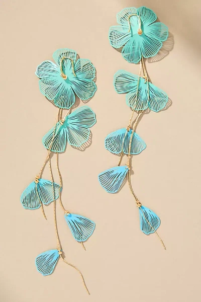 By Anthropologie Long Flower Drop Earrings
